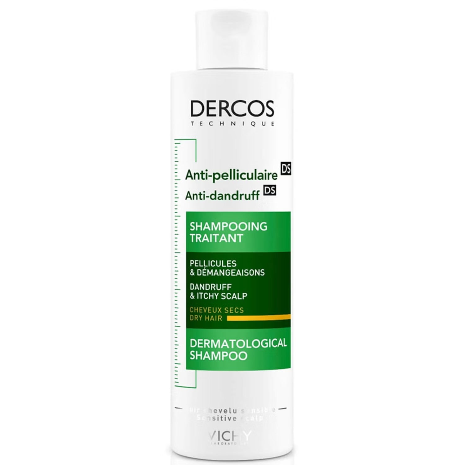 Vichy Dercos Technique Anti-Dandruff Purifying Shampoo for Sensitive, Dry hair and Scalp 200ml