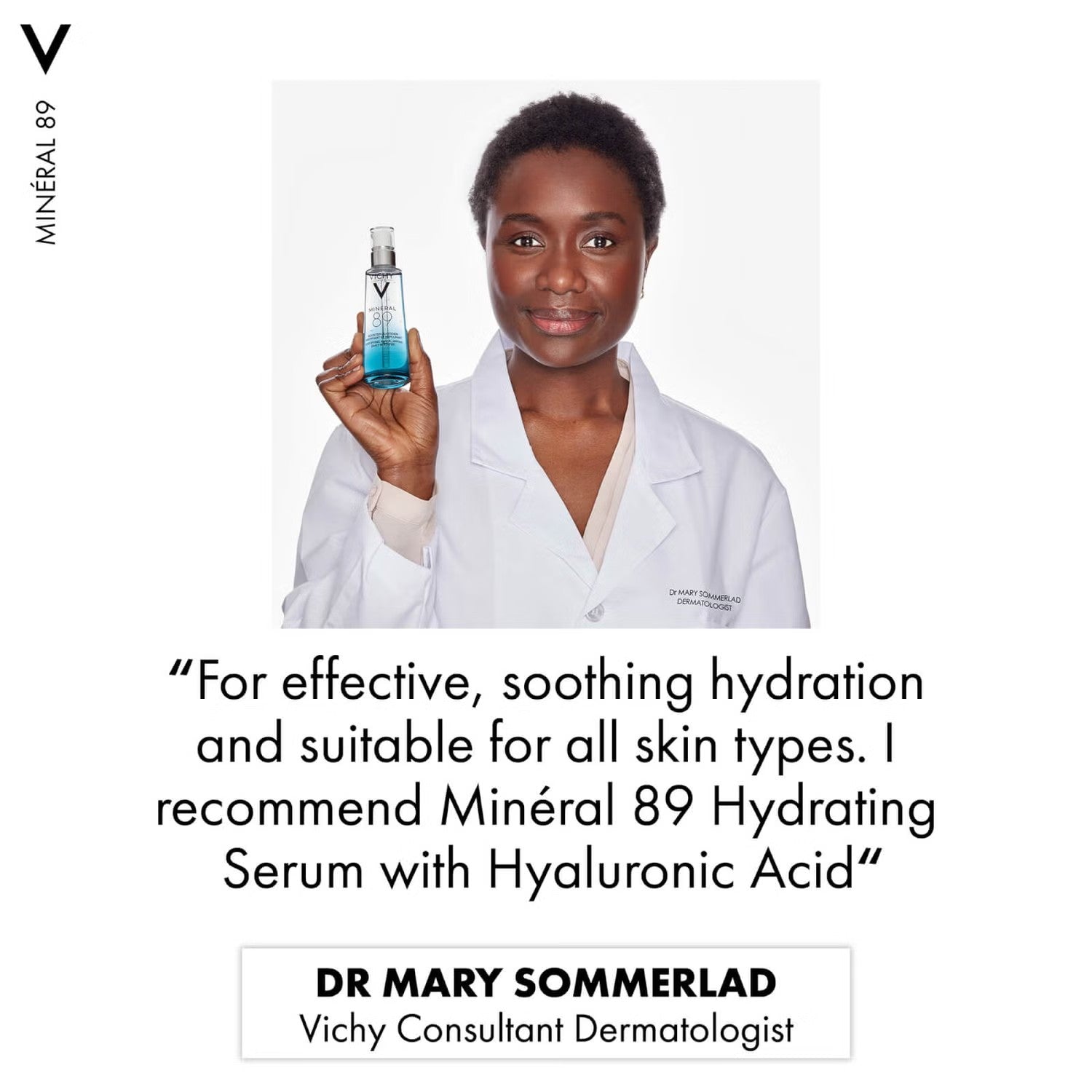 VICHY Minéral 89 Hyaluronic Acid Hydrating Serum - Hypoallergenic, for All Skin Types 75ml