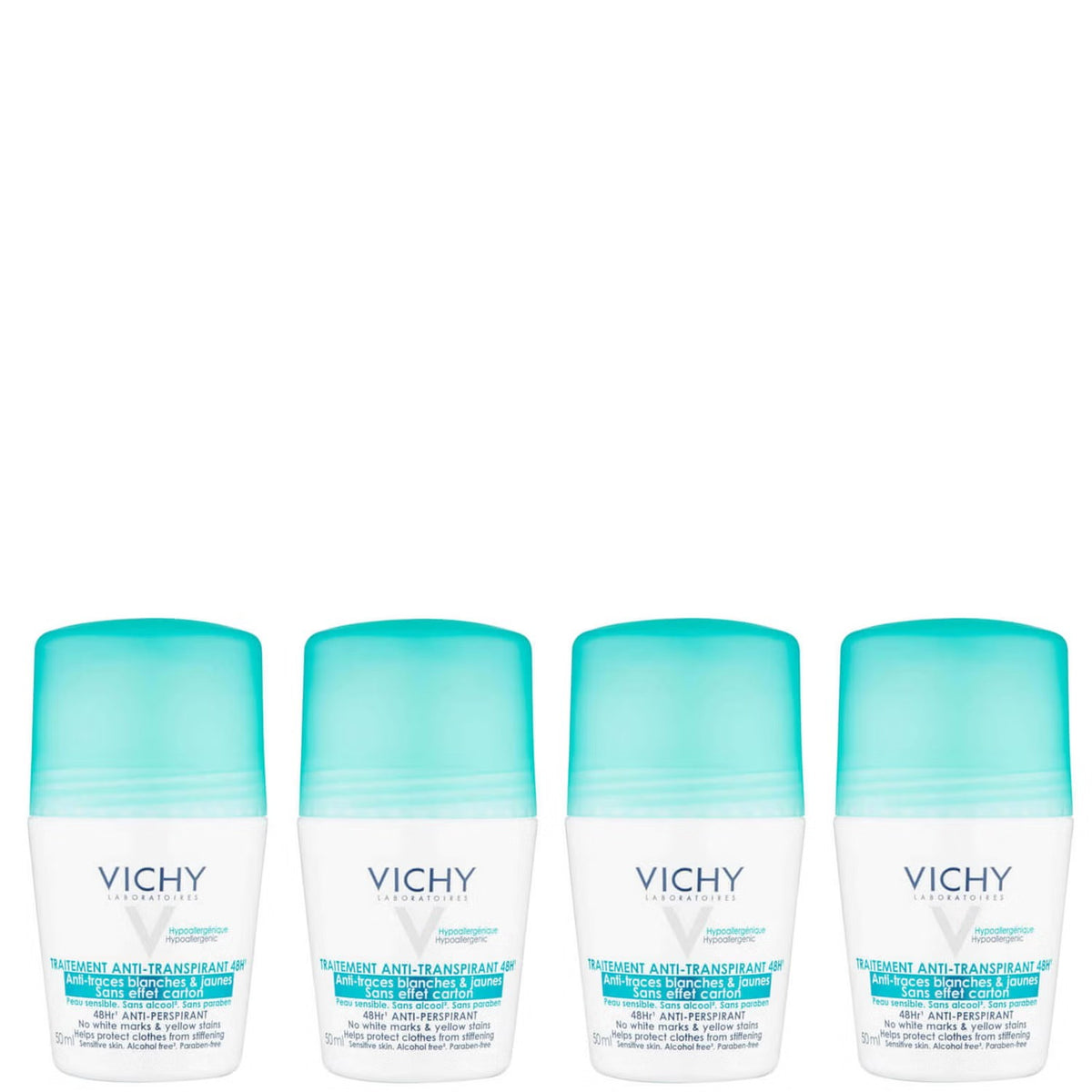 VICHY No Marks Roll-on Deodorant Set 4 x 50ml