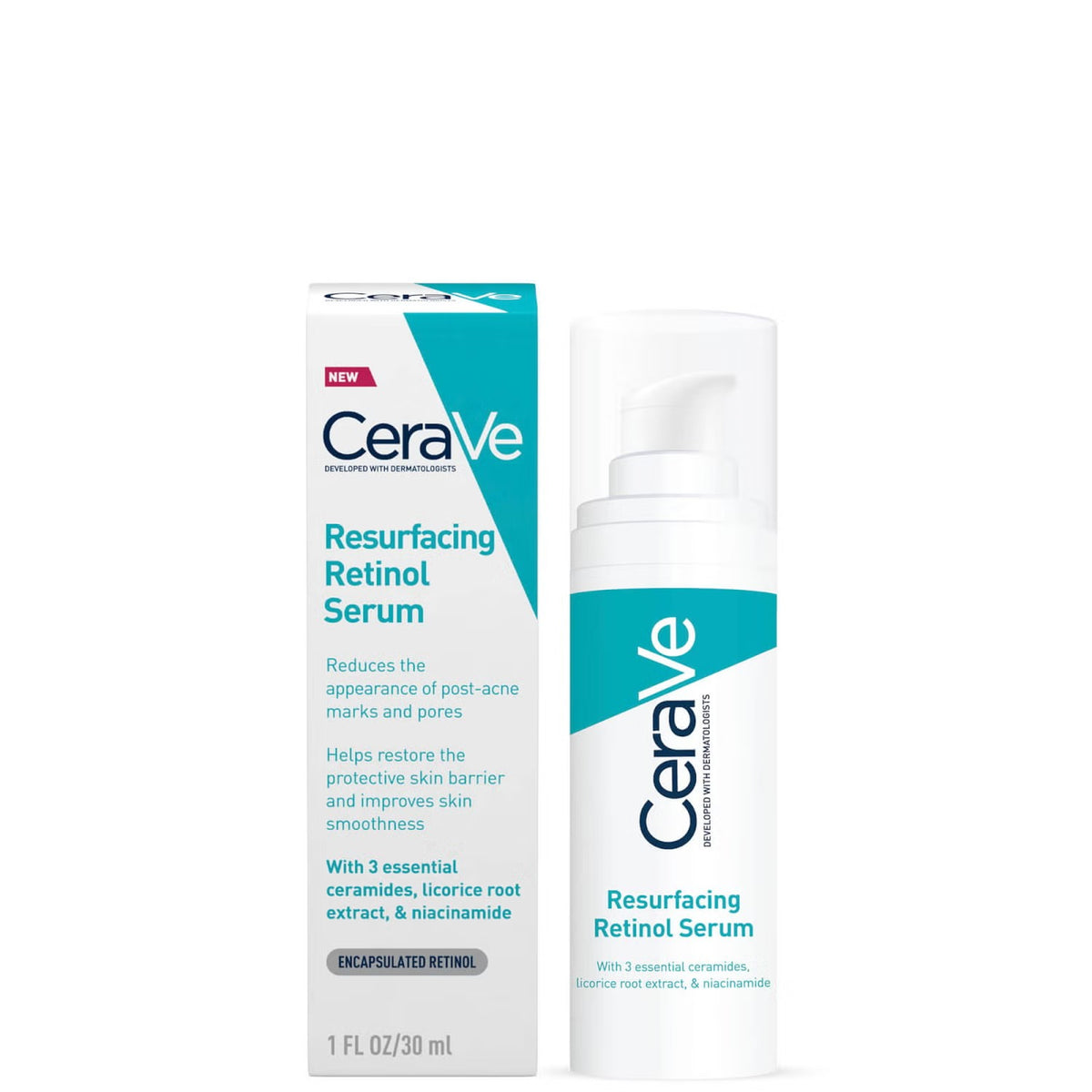 CeraVe Resurfacing Retinol Serum with Ceramides and Niacinamide for Blemish-Prone Skin 30ml