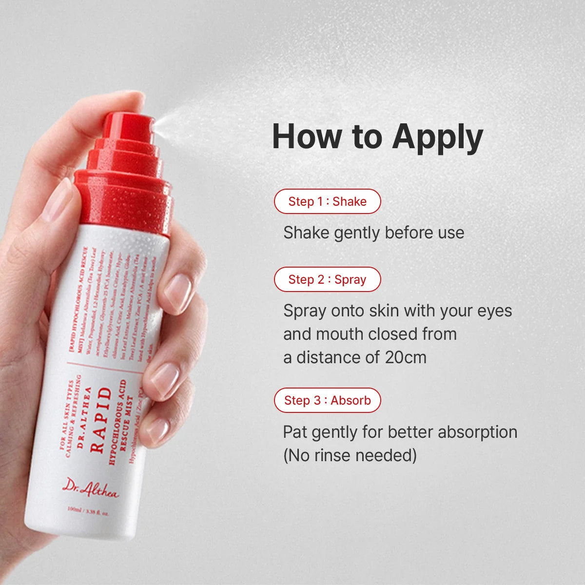Rapid Hypochlorous Acid Rescue Mist - 100ml