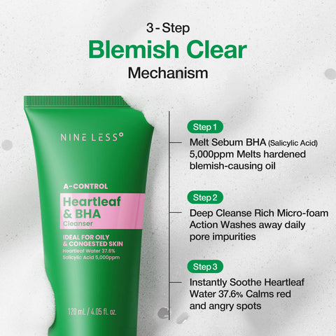 A-Control Heartleaf & BHA Foam Cleanser - 120ml