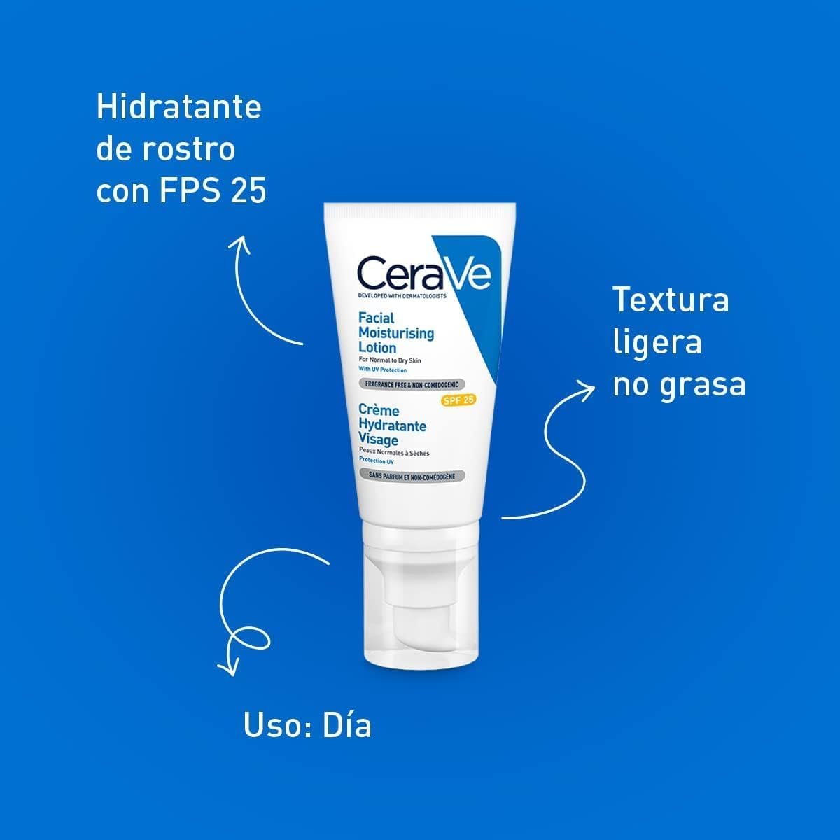 CeraVe AM Facial Moisturizing Lotion SPF 25, Day Face Moisturizer, 52 ml