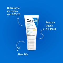 CeraVe AM Facial Moisturizing Lotion SPF 25, Day Face Moisturizer, 52 ml