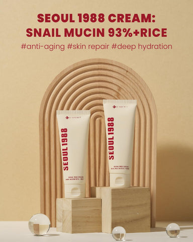 SEOUL 1988 Cream: Snail Mucin 93% + Rice - 100ml