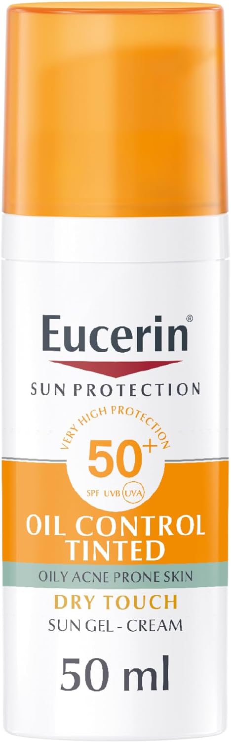 Eucerin Face Sunscreen Oil Control Tinted Gel-Cream Dry Touch, SPF 50+, 50ml