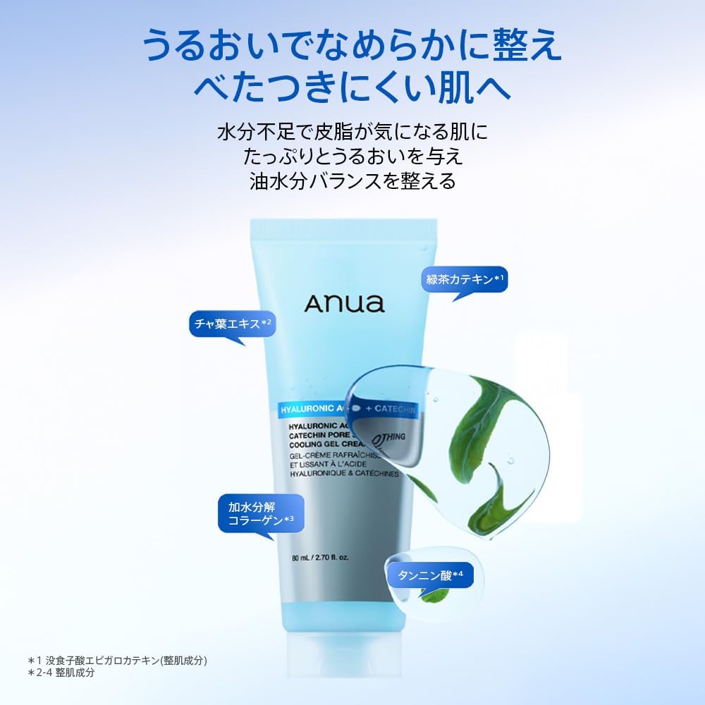 Hyaluronic Acid Catechin Pore Smoothing Cooling Gel Cream - 80ml
