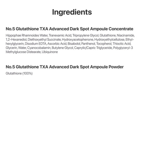 No.5 Glutathione TXA Advanced Dark Spot Ampoule Concentrate - 10g