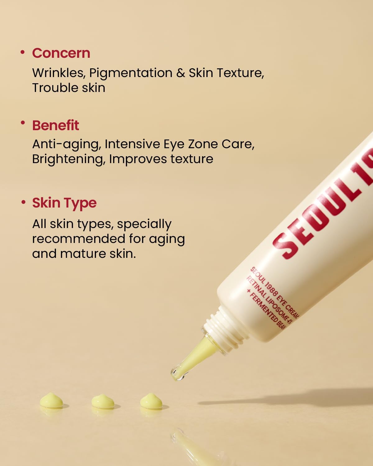 SEOUL 1988 Eye Cream: Retinal Liposome 4% + Fermented Bean - 30ml