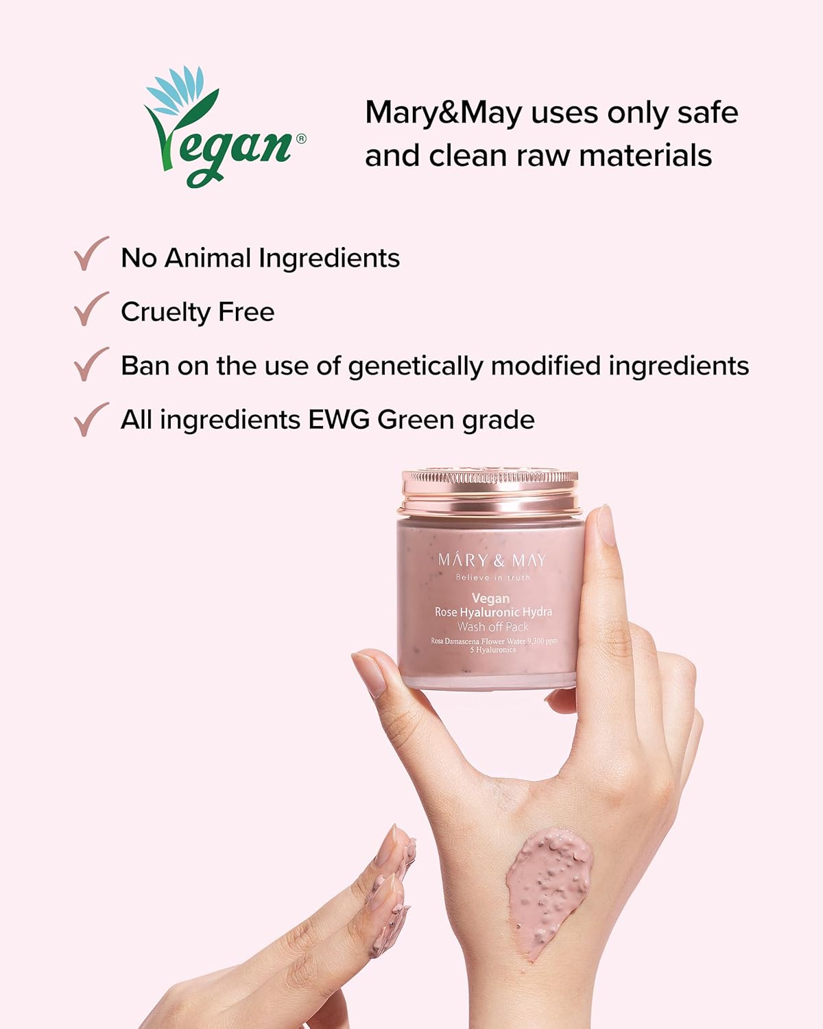 Vegan Rose Hyaluronic Hydra Wash off Pack (Twin Pack)