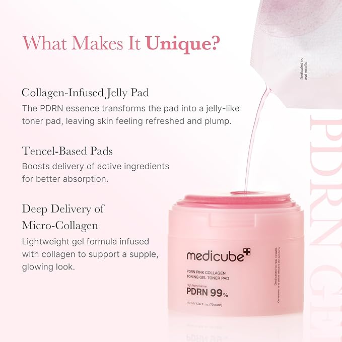 PDRN Pink Collagen Toning Gel Toner Pad - 70 Pads