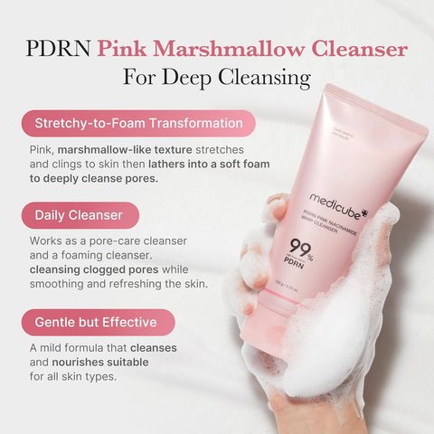 PDRN Pink Niacinamide Whip Cleanser - 120g-Medicube-Noura Skincare