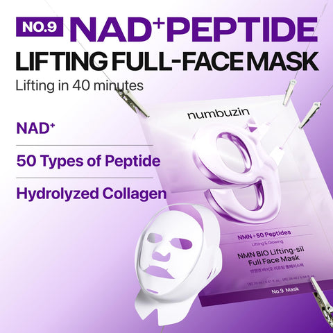 No.9 NAD+ BIO Lifting-sil Full Face Mask - 4 Sheets