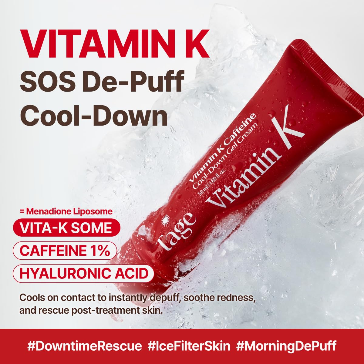 Vitamin K Caffeine Cool-Down Gel Cream - 50ml