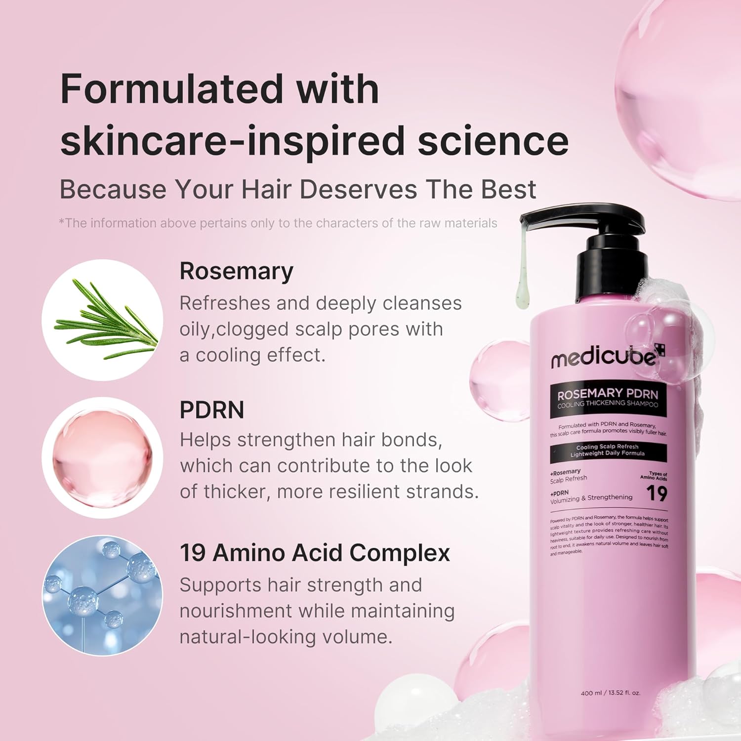 Rosemary PDRN Cooling Thickening Shampoo - 400ml