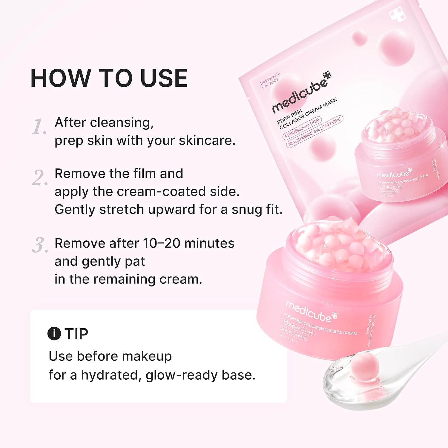 PDRN Pink Collagen Cream Mask - 4ea