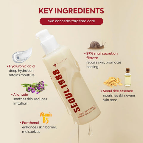 SEOUL 1988 Essence: Snail Mucin 97% + Rice