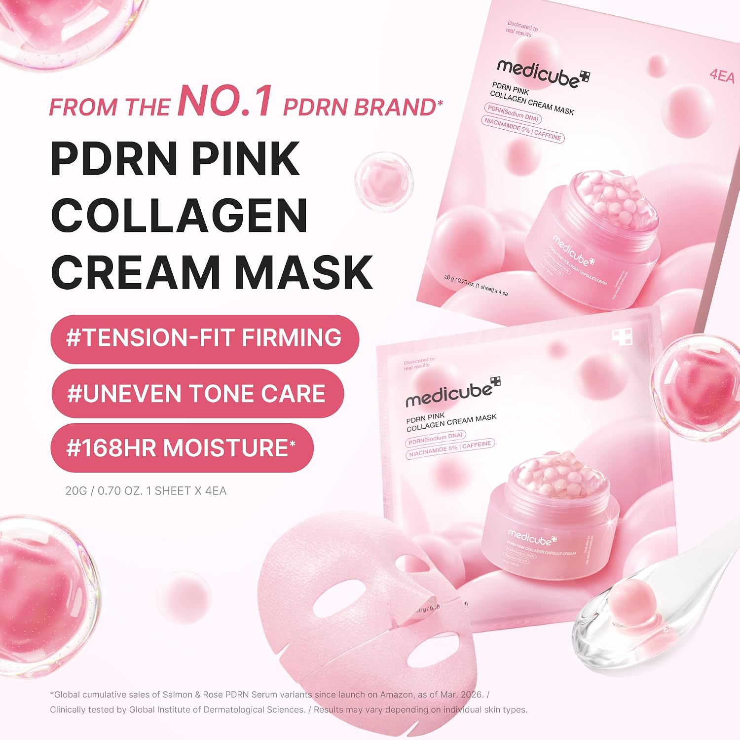 PDRN Pink Collagen Cream Mask - 4ea