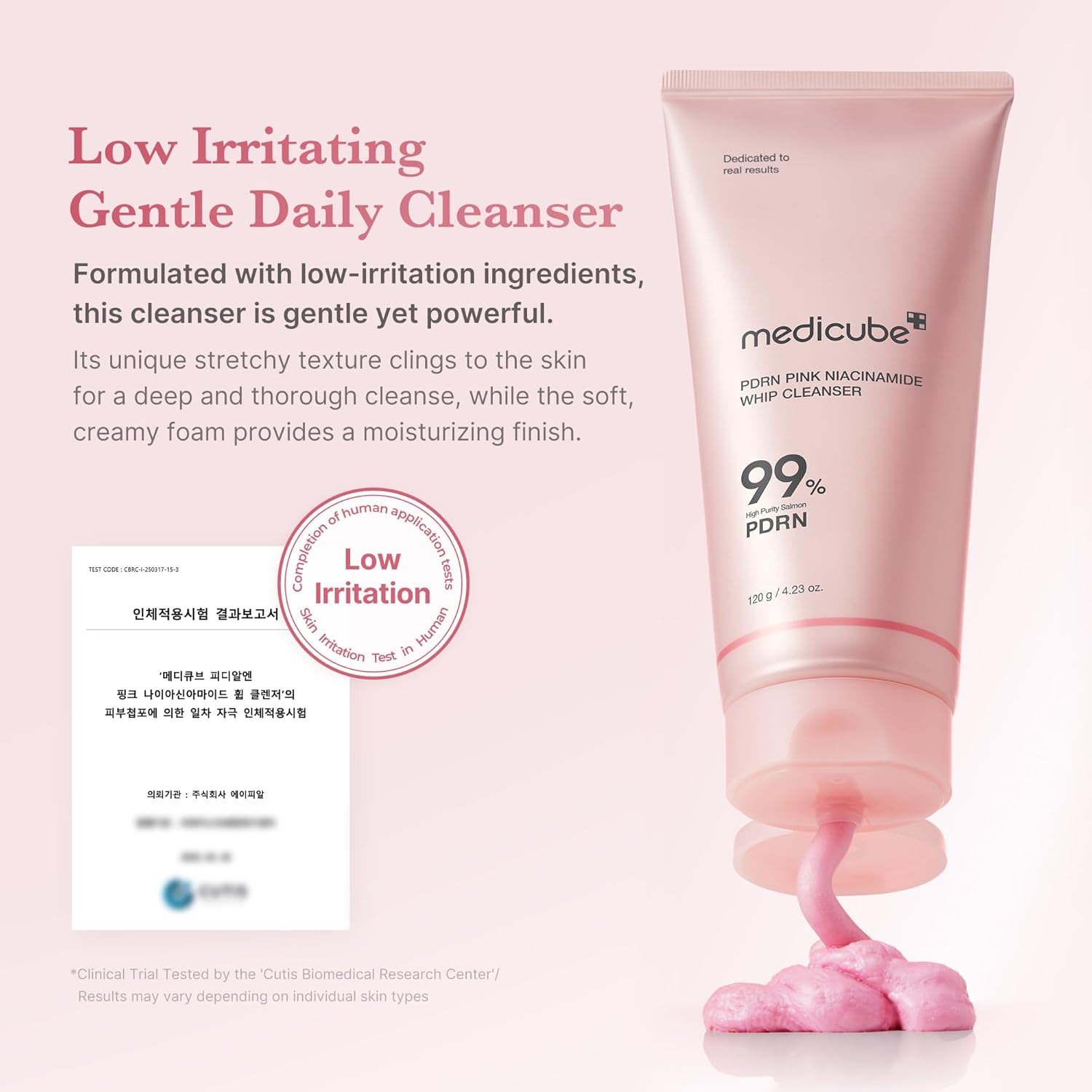 PDRN Pink Niacinamide Whip Cleanser - 120g-Medicube-Noura Skincare