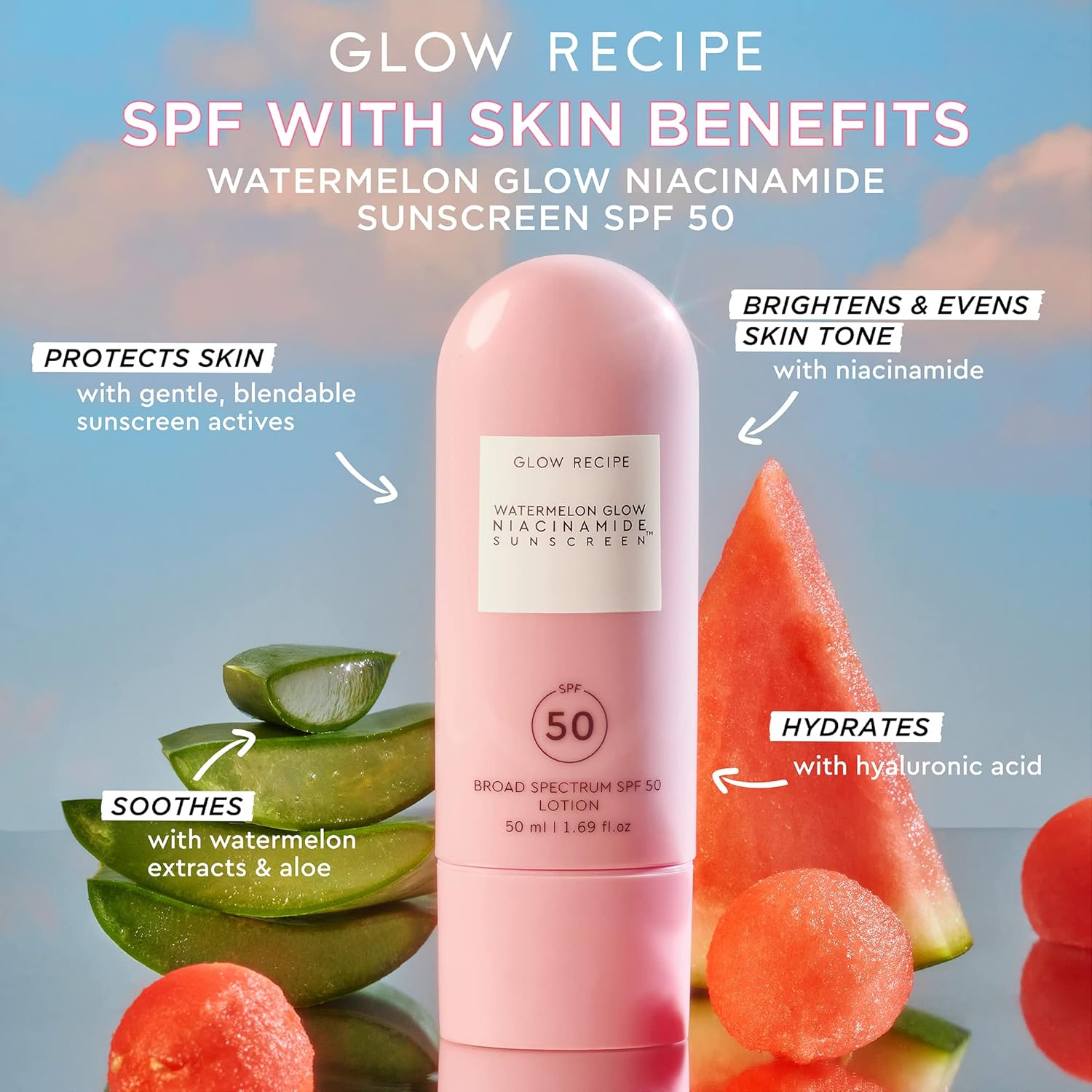 Watermelon Glow Niacinamide Sunscreen SPF 50 - 50ml
