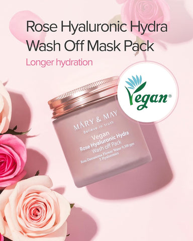 Vegan Rose Hyaluronic Hydra Wash off Pack (Twin Pack)