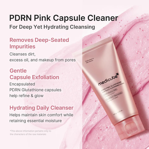 PDRN Pink Glutathione Capsule Cleansing Foam - 120g
