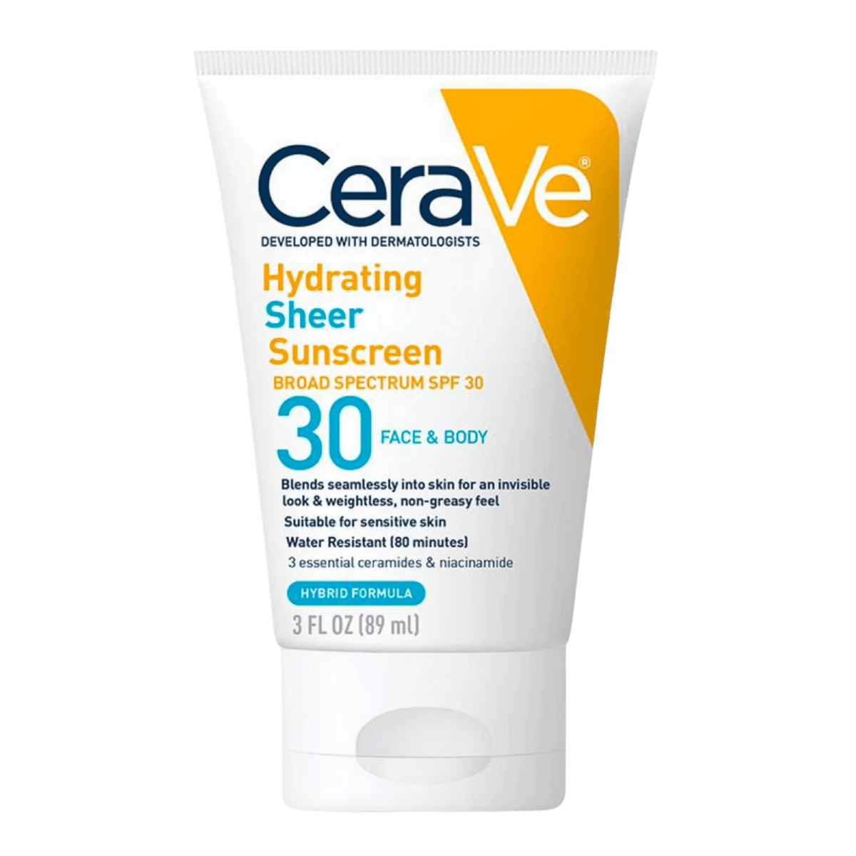 CeraVe Hydrating Sheer Sunscreen SPF 30 Face & Body (89ml)