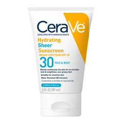 CeraVe Hydrating Sheer Sunscreen SPF 30 Face & Body (89ml)