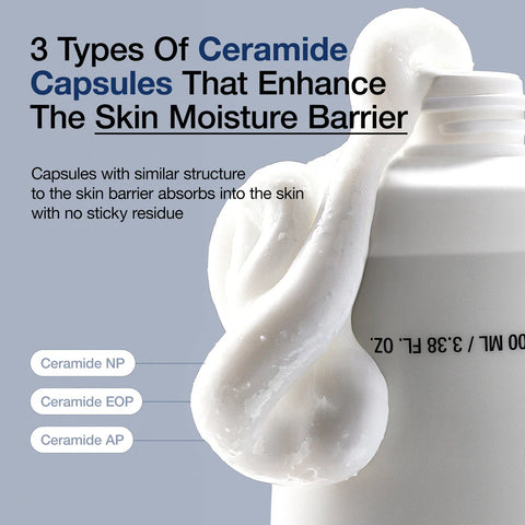 Anua 3 Ceramide Panthenol Moisture Barrier Cream ingredients visual emphasizing ceramides and panthenol.