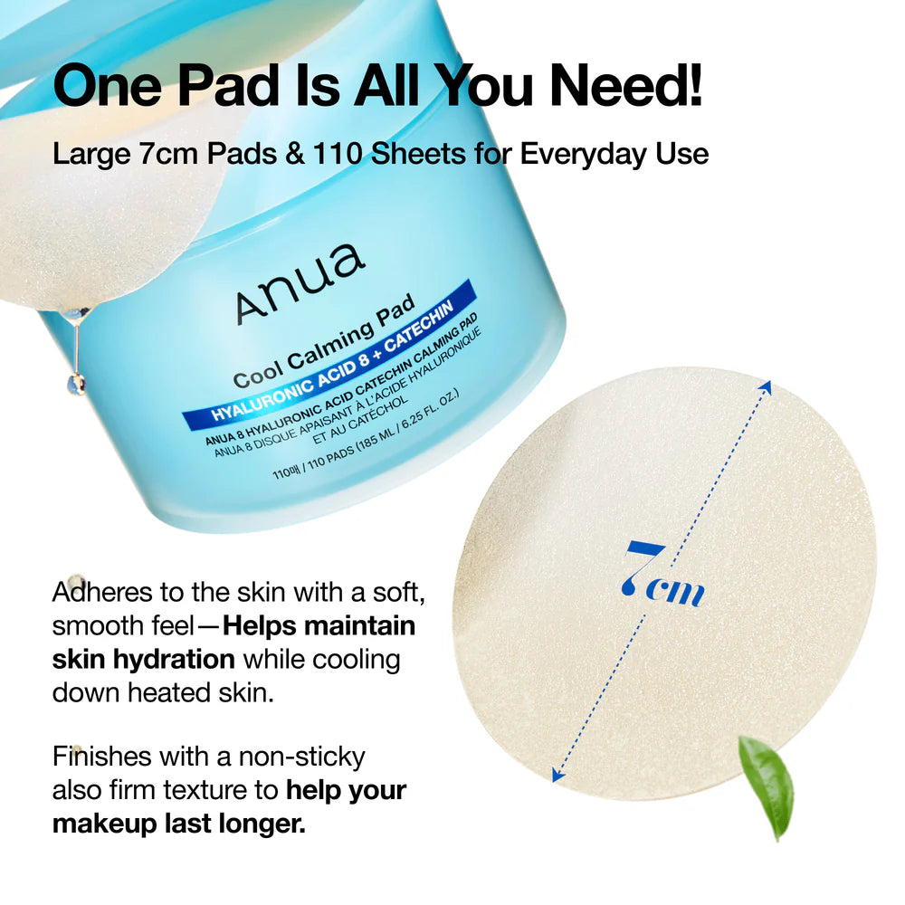 8 Hyaluronic Acid Catechin Calming Pad - 110 Pads