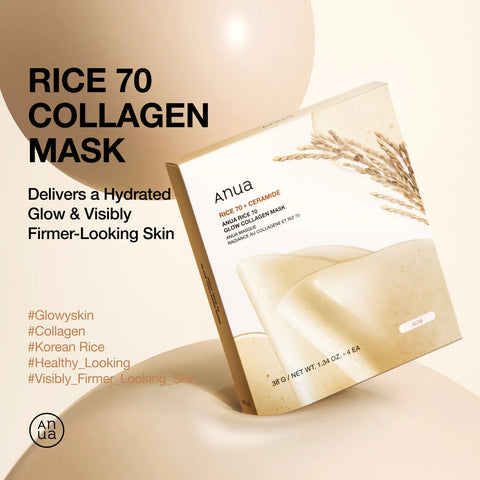 Rice 70 Glow Collagen Mask - 4 Pcs