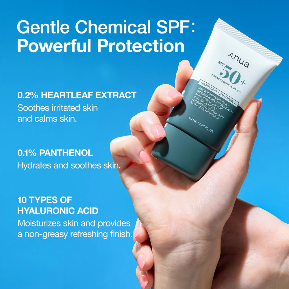 Heartleaf Silky Moisture Mild Sunscreen - 50ml