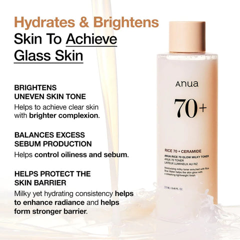 Rice 70 Glow Milky Toner - 250ml