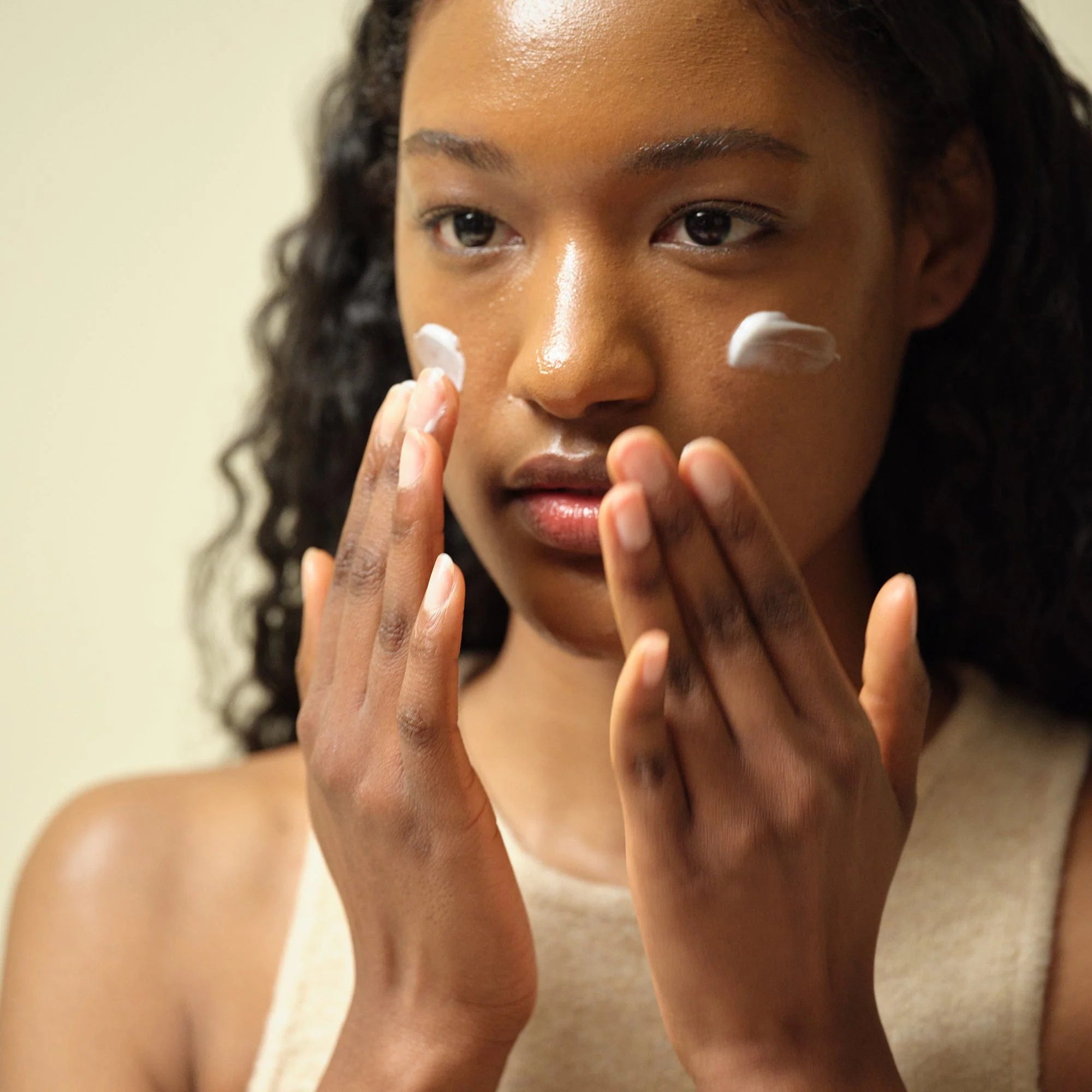 Flat lay image of Beauty of Joseon Dynasty Cream, Ginseng Essence Water and Revive Eye Serum.