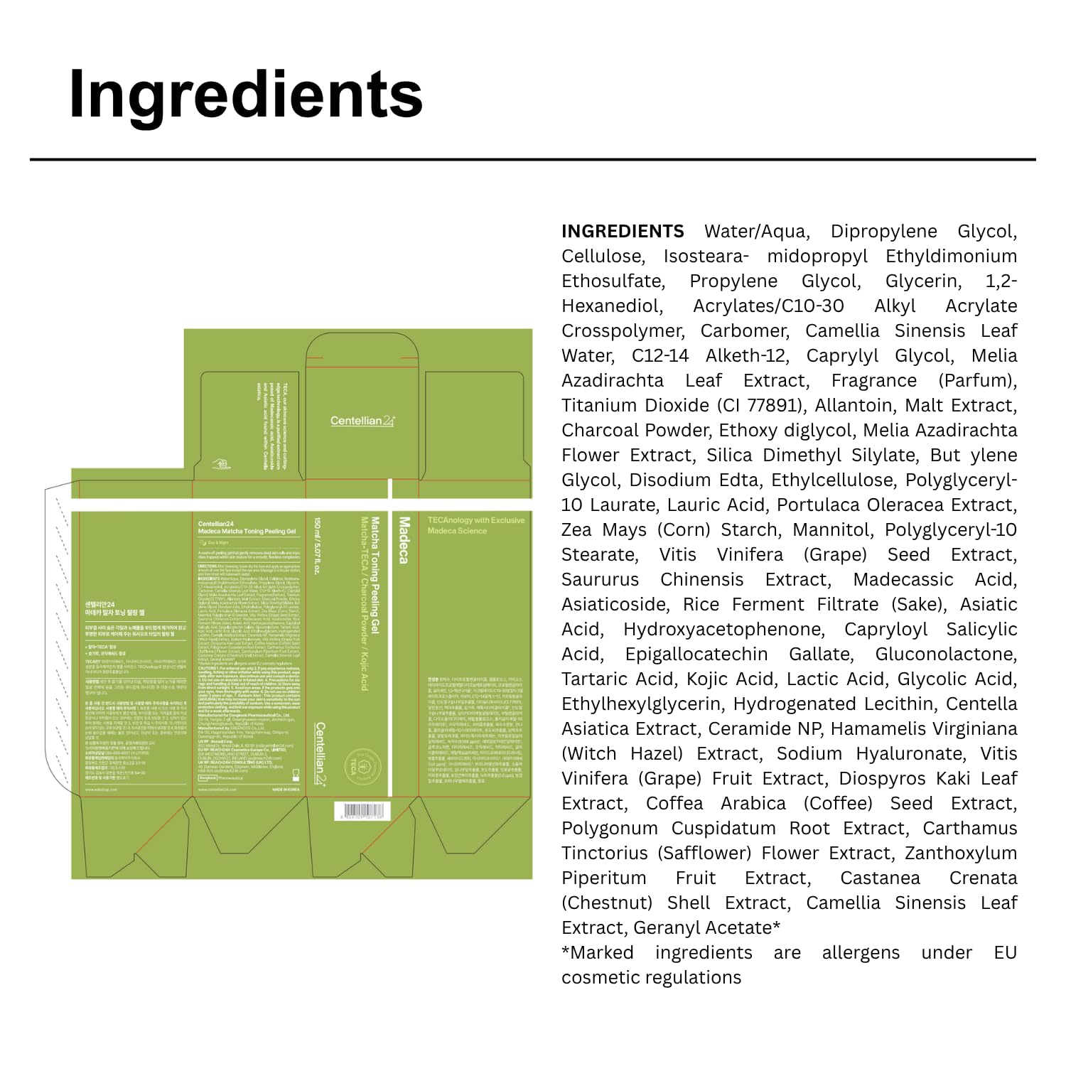 Madeca Matcha Toning Peeling Gel - 150ml
