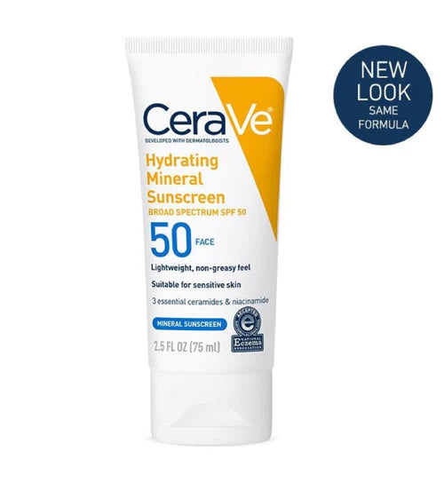 Cerave Mineral Sunscreen spf 50 face (2.5 fl oz 75ml)