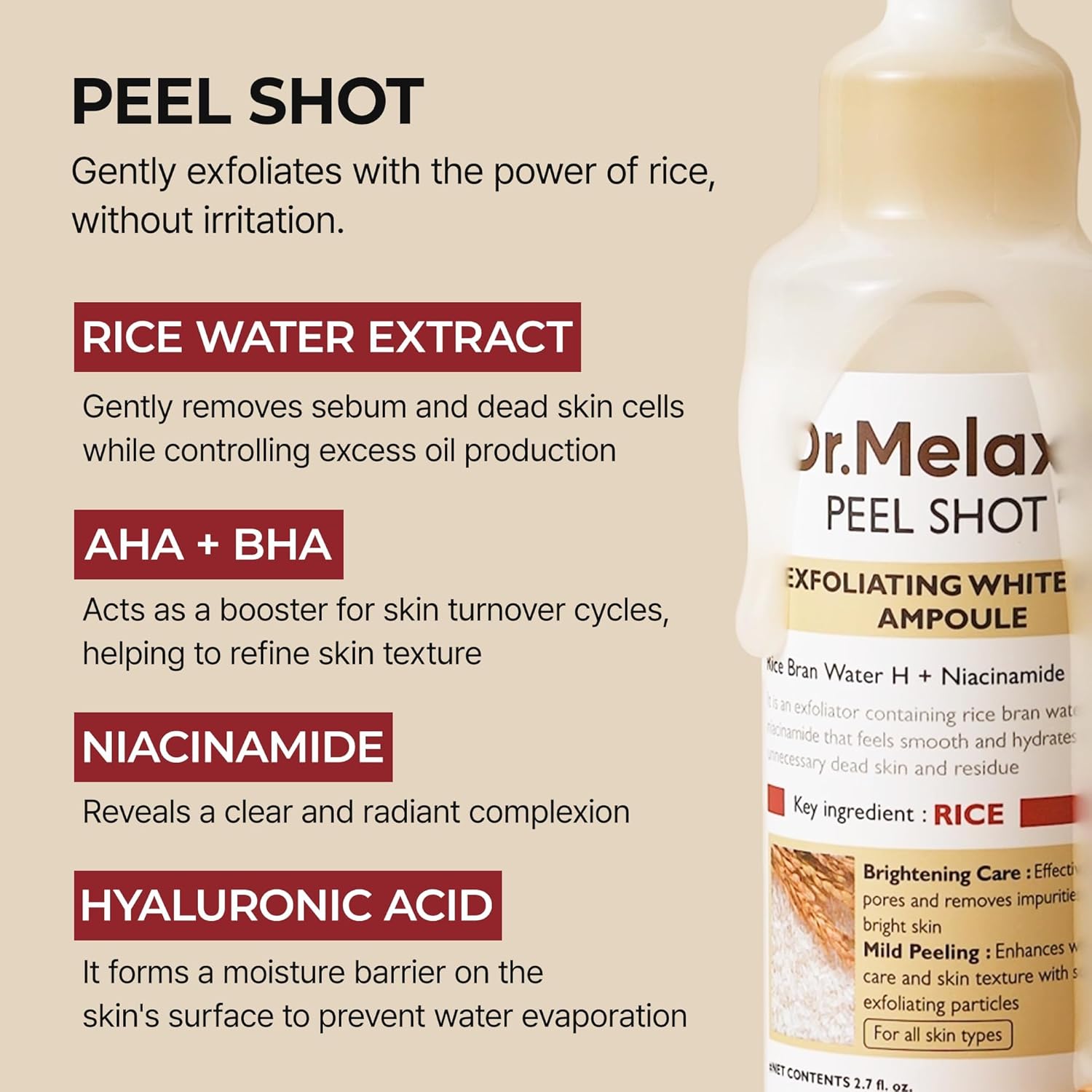 Exfoliating White Rice Ampoule - 80ml