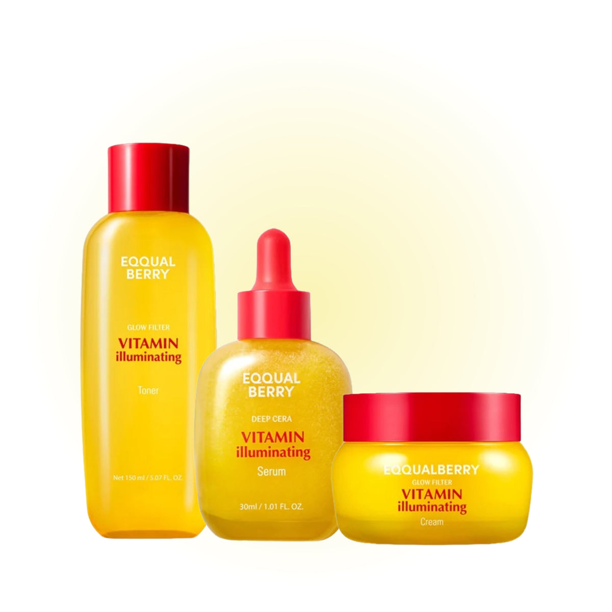 EQQUALBERRY Vitamin Illuminating Full Set 3 piece bundle