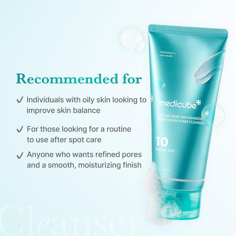 Clarifying facial cleanser with azelaic acid and niacinamide.