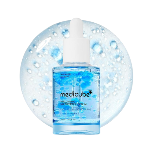 Medicube Hyaluronic Multi Peptide Serum bottle on white background.