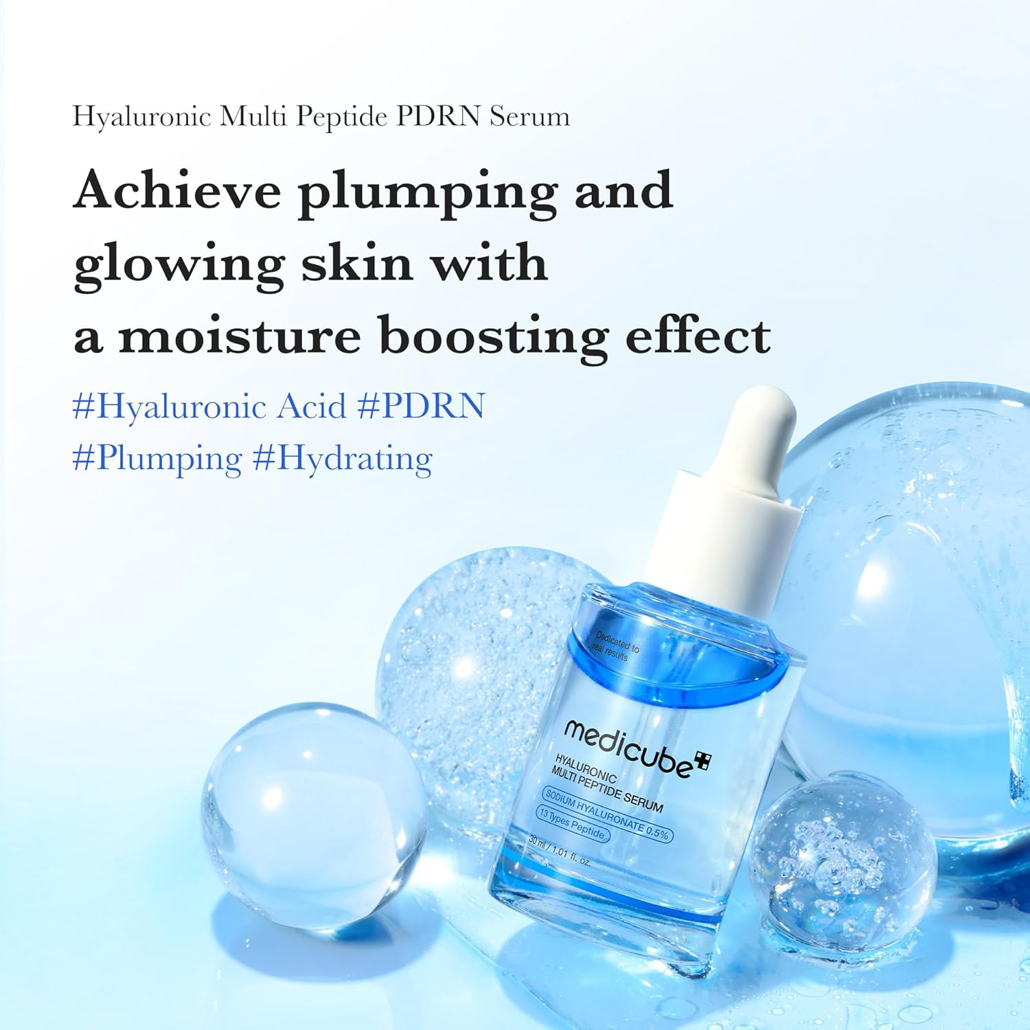Medicube Hyaluronic Multi Peptide Serum bottle and its benefits.