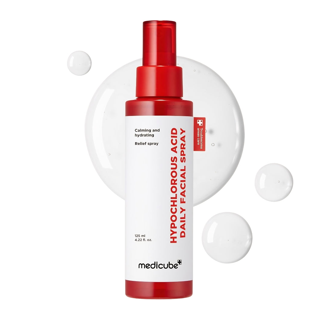 Medicube Hypochlorous Acid Daily Facial Spray bottle for active acne