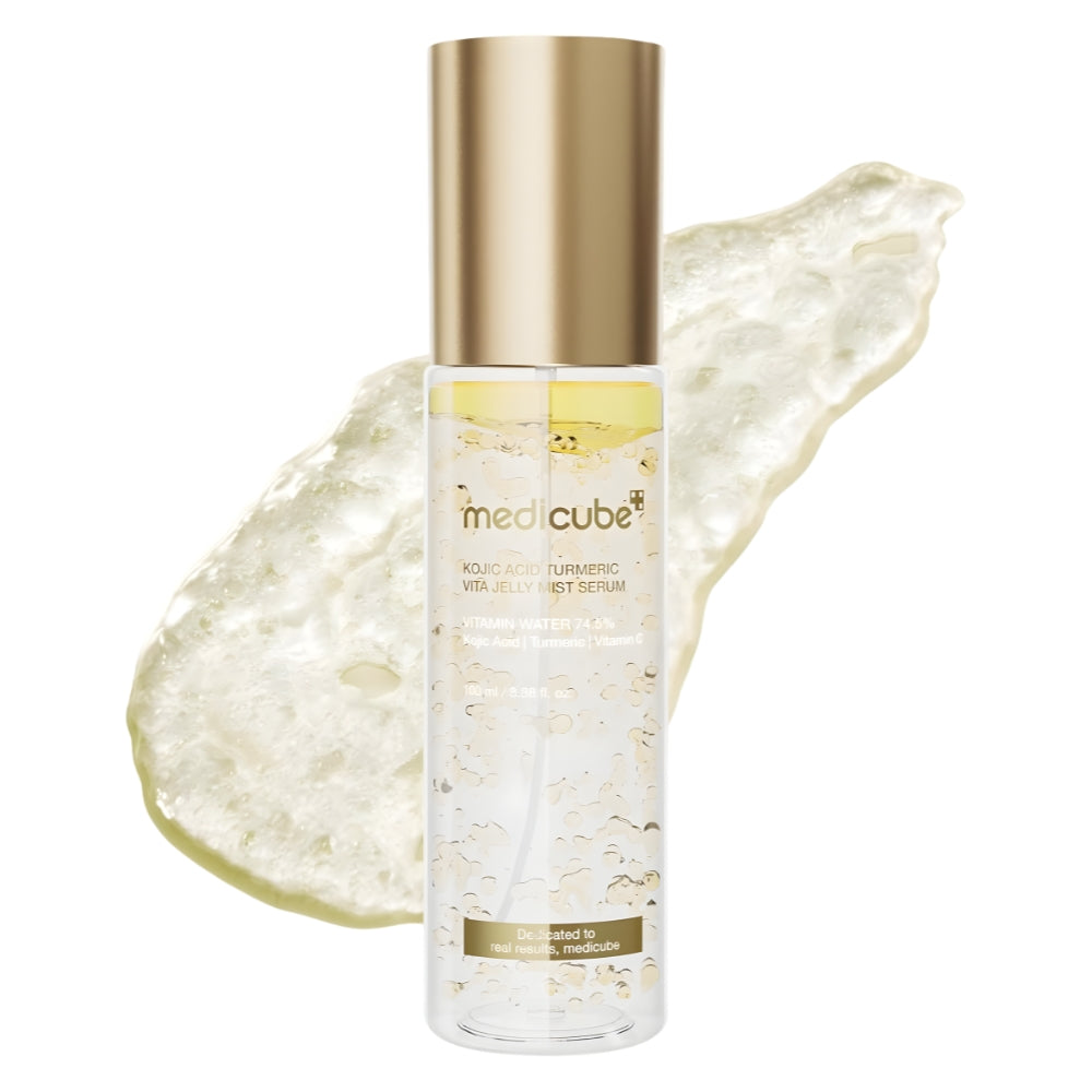 Medicube Kojic Acid Turmeric Vita Jelly Mist Serum bottle for dark spots