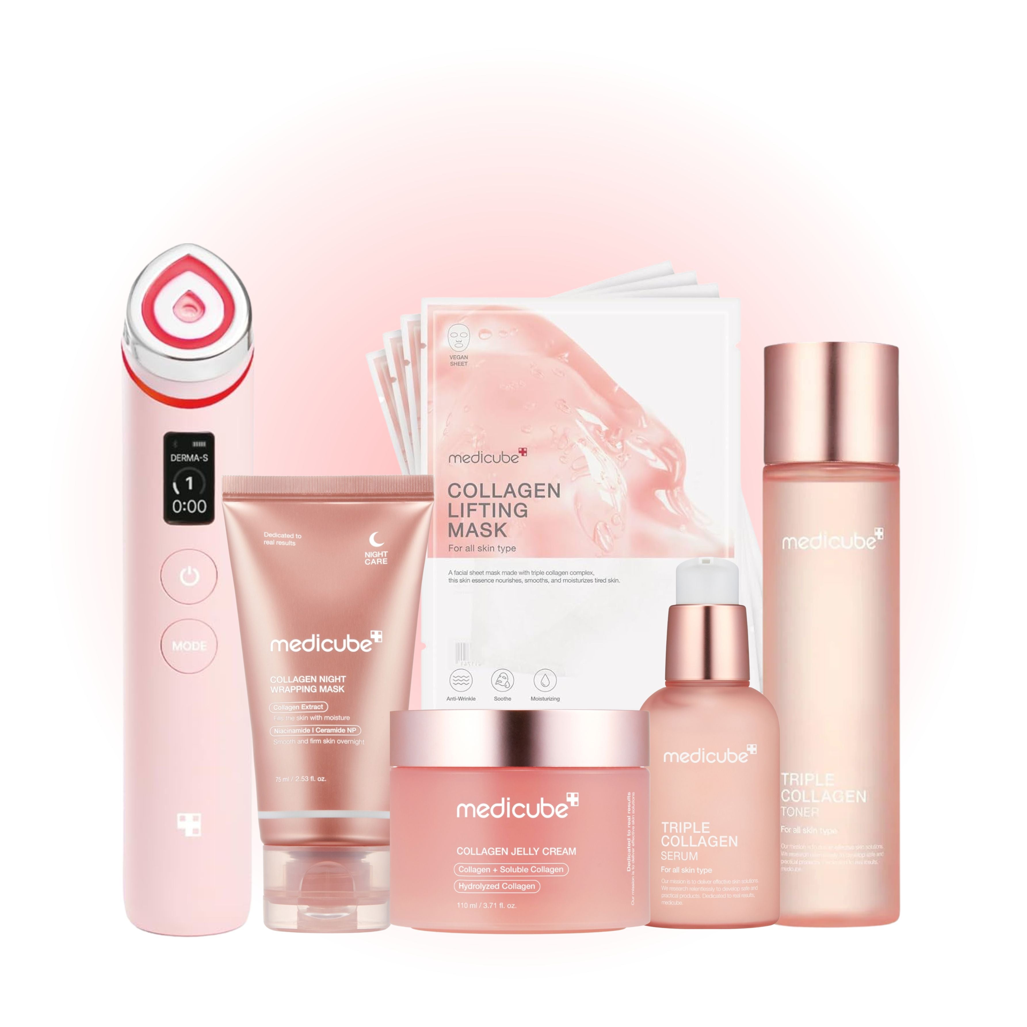 Medicube Triple Collagen Bouncy Skin Set 6 piece bundle for loss of volume