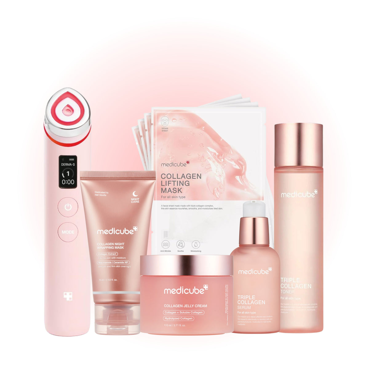 Medicube Triple Collagen Bouncy Skin Set 6 piece bundle for loss of volume