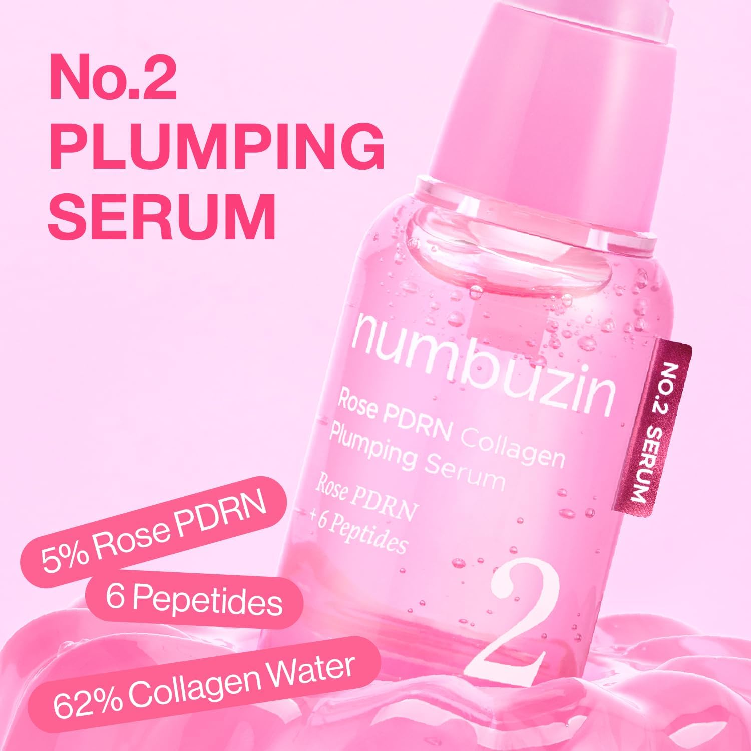 No.2 Rose PDRN Collagen Plumping Serum - 30ml