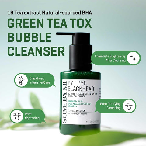 Bye Bye Blackhead 30 Days Miracle Green Tea Tox Bubble Cleanser - 120g