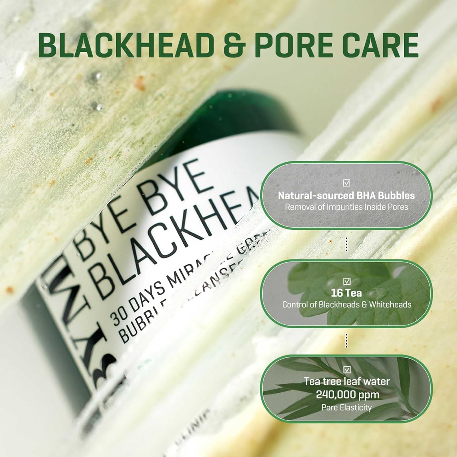Bye Bye Blackhead 30 Days Miracle Green Tea Tox Bubble Cleanser - 120g