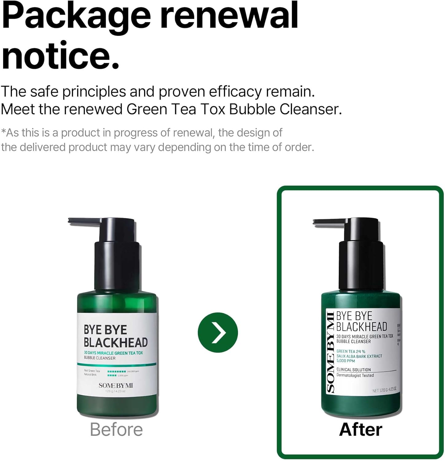 Bye Bye Blackhead 30 Days Miracle Green Tea Tox Bubble Cleanser - 120g