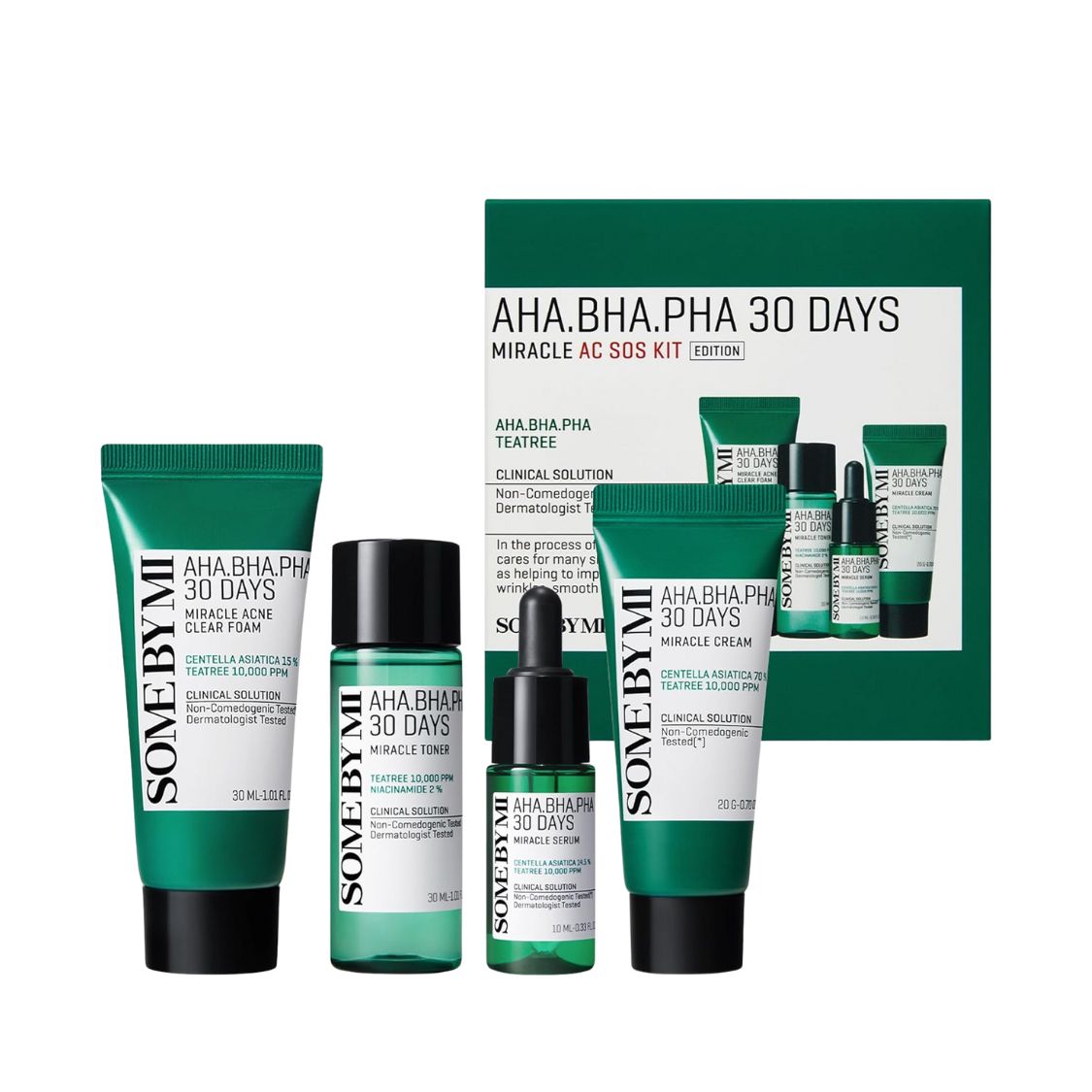 SOME BY MI AHA BHA PHA 30 Days Miracle AC SOS Kit Authentic at Noura Skincare